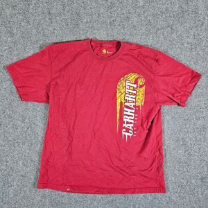 Y2K Skater Style Carhartt‎ "Get The Job Done" Graphic T Shirt Red Men's Size XL